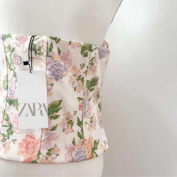 NWT Zara Floral Corset Top - Picture 6 of 11